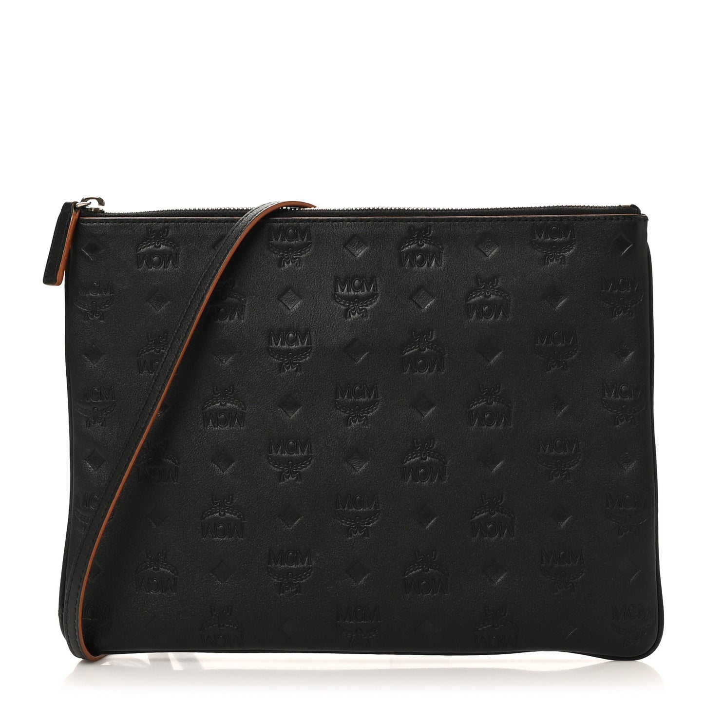 Calfskin Ottomar Monogram Medium Crossbody Pouch Black
