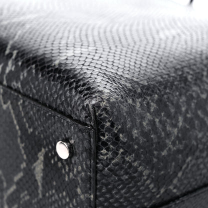 Jimmy Choo Snakeskin Embossed Calfskin JC Tote Anthracite 10 of 11