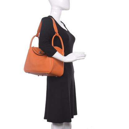 Hermes Taurillon Clemence Lindy 30 Orange 2 of 10