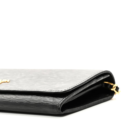 Prada Vitello Move Metal Oro Chain Wallet Black 10 of 10