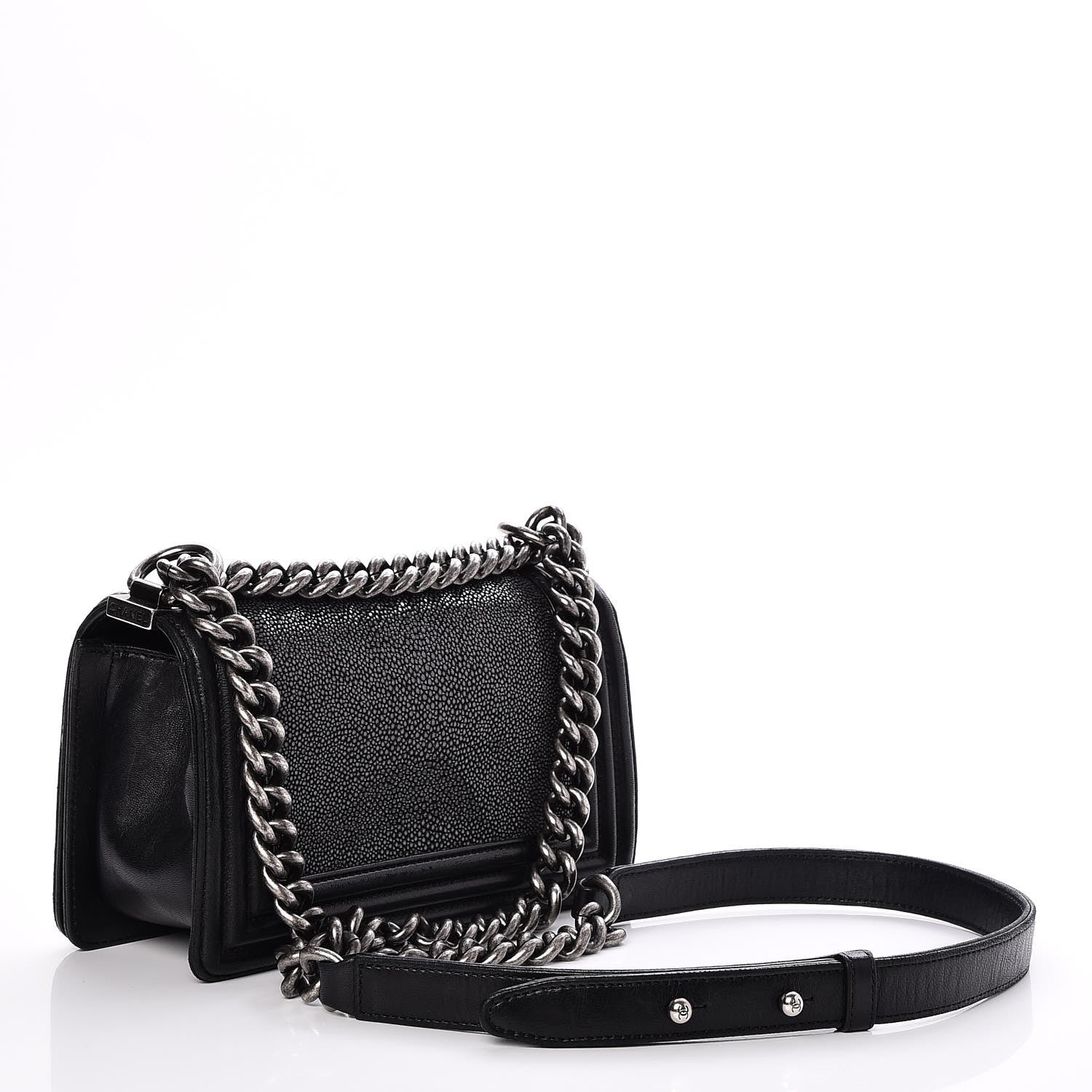 Chanel Galuchat Stingray Small Boy Flap Black 4 of 9