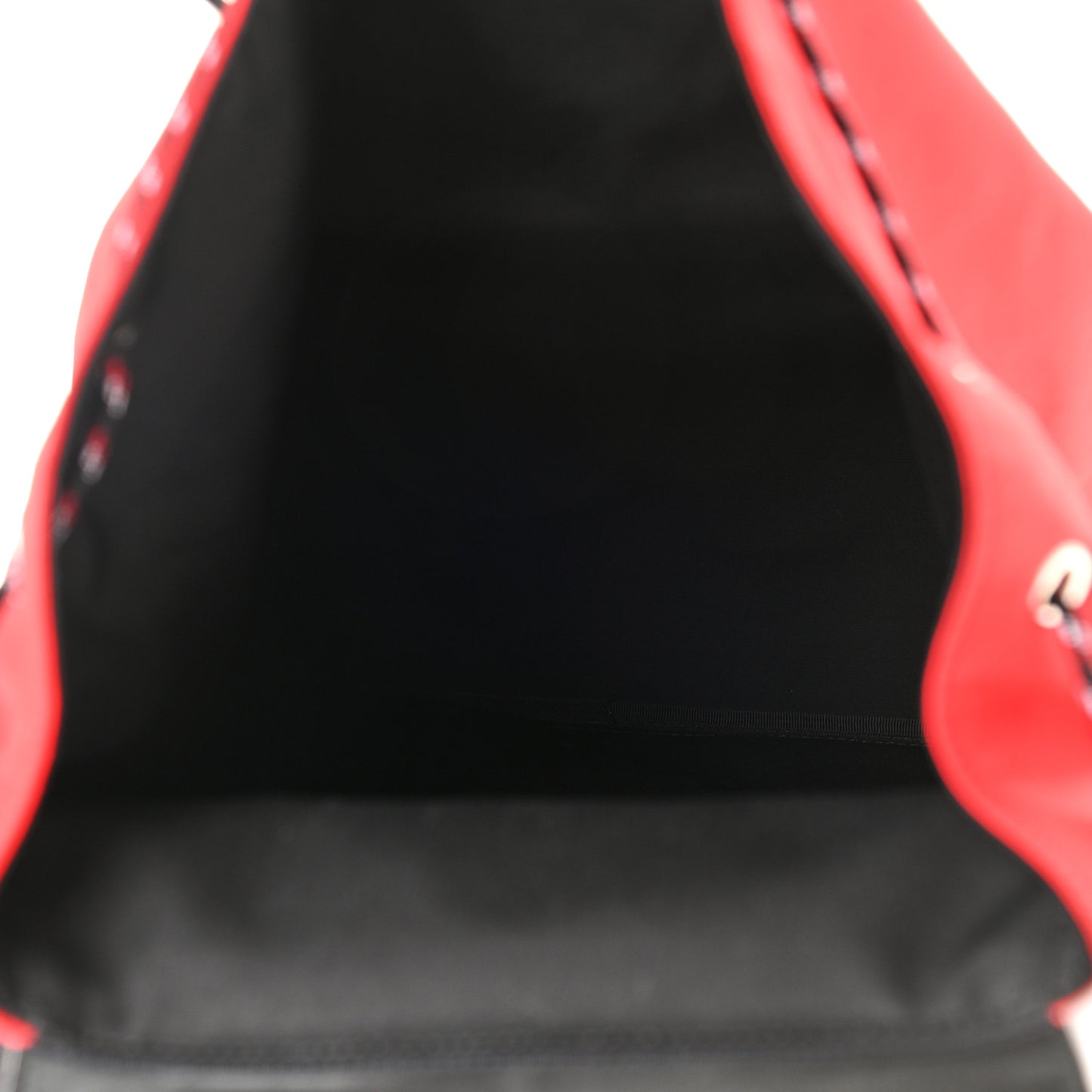 Calfskin Nylon Motion Backpack Red Black