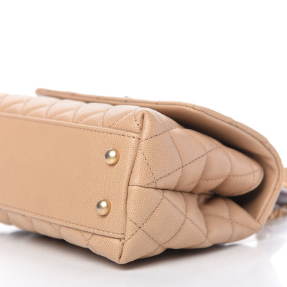 Chanel Caviar Lizard Embossed Quilted Mini Coco Handle Flap Beige 7 of 11