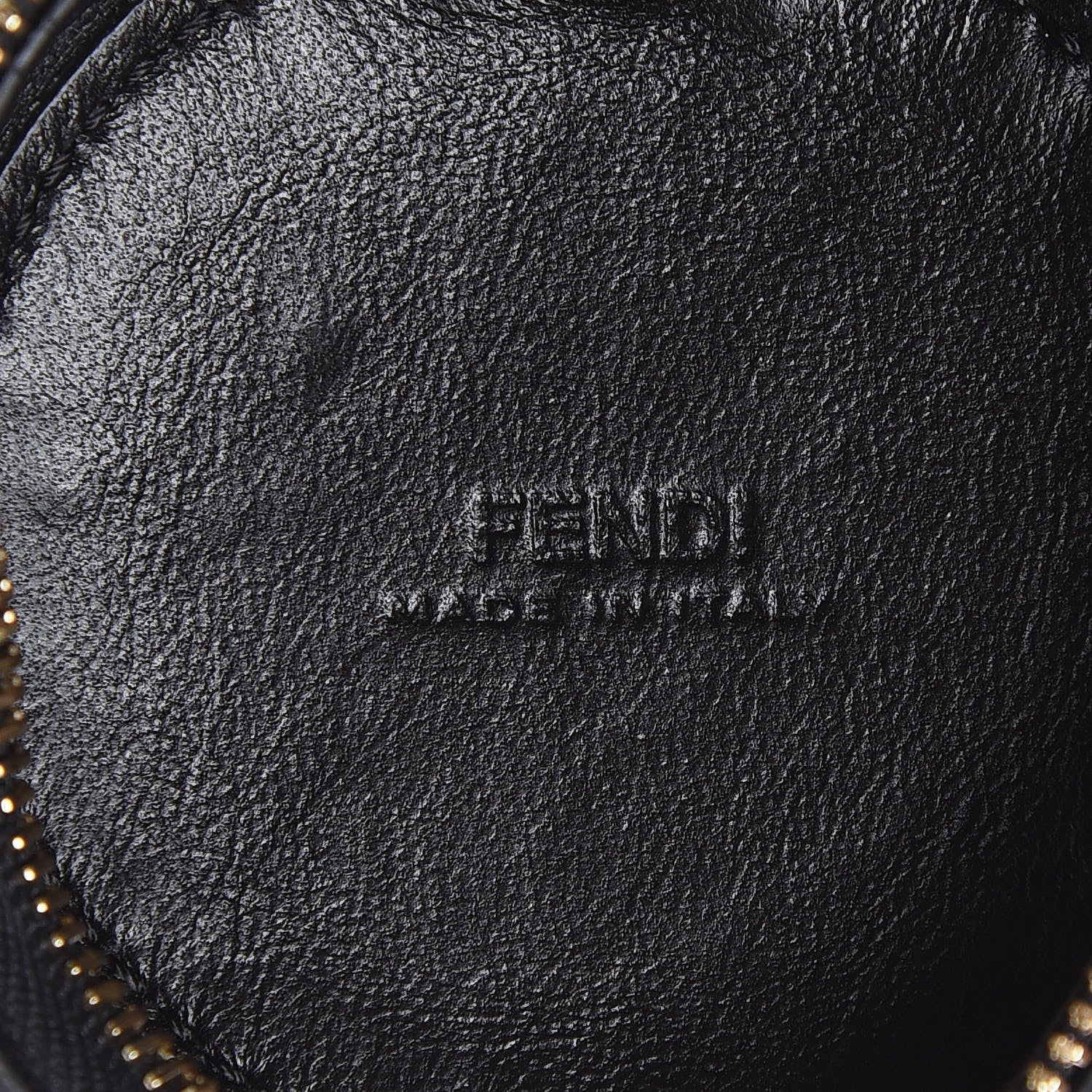 Fendi Vitello Century Nylon Bi-Color Stamp Patch Help Bag Charm Black Fragola 3 of 8