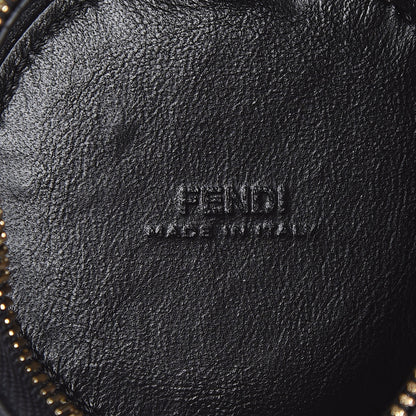 Fendi Vitello Century Nylon Bi-Color Stamp Patch Help Bag Charm Black Fragola 3 of 8