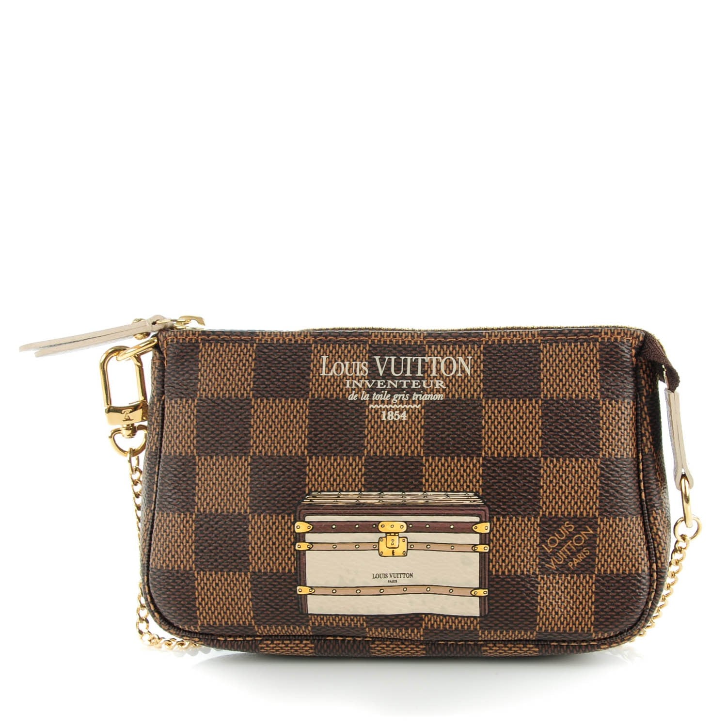 Louis Vuitton Damier Ebene Trunks and Locks Mini Pochette Accessories 1 of 7
