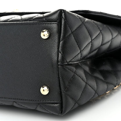 Chanel Caviar Quilted Small Coco Handle Flap Black 10 of 11