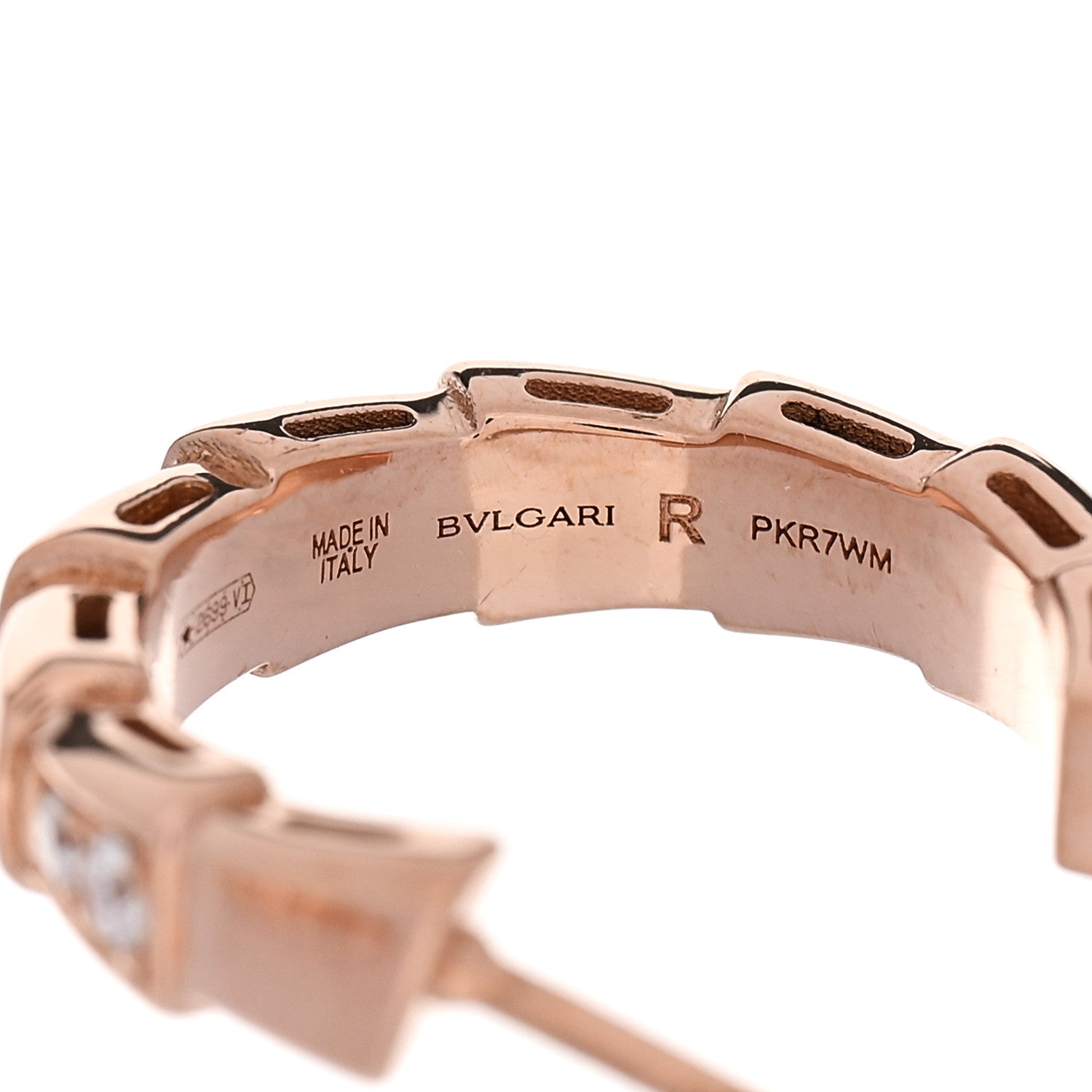 Bulgari 18K Rose Gold Diamond Serpenti Viper Hoop Earrings 4 of 6