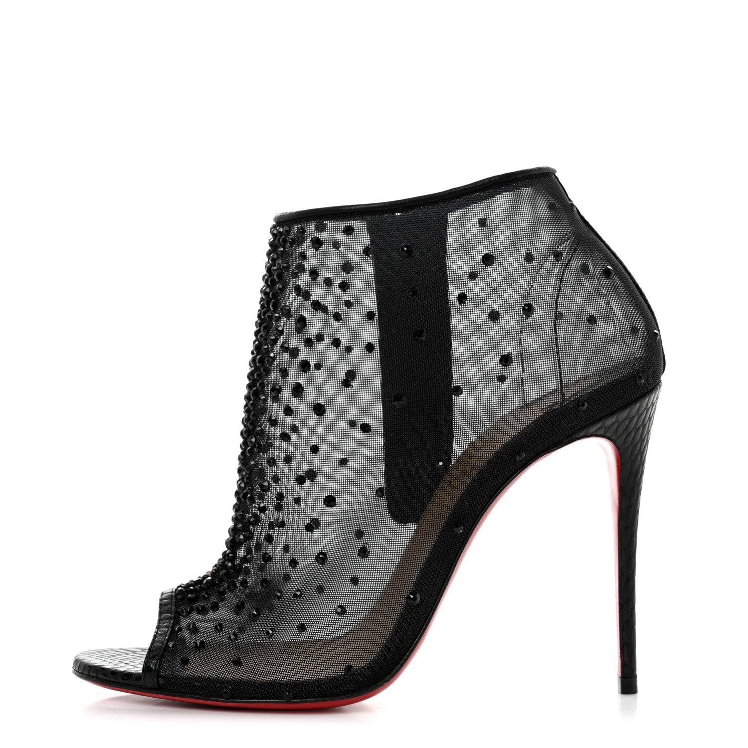 Christian Louboutin Calfskin Jurassic Rete Strass Illimiboot 100 Booties 36 Black 1 of 8