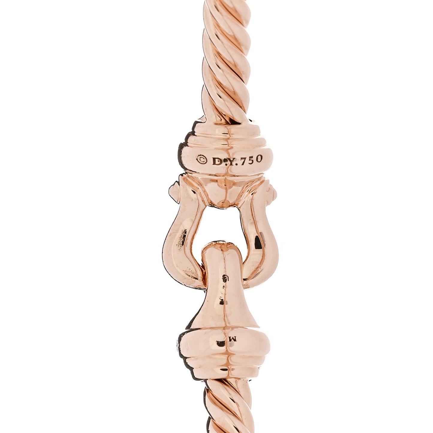 18K Rose Gold Diamond 3.5mm Buckle Cablespira Bracelet