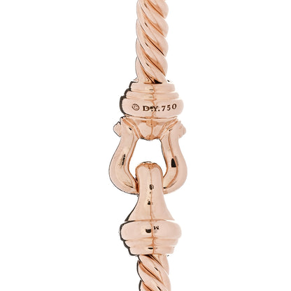 David Yurman 18K Rose Gold Diamond 3.5mm Buckle Cablespira Bracelet 3 of 3