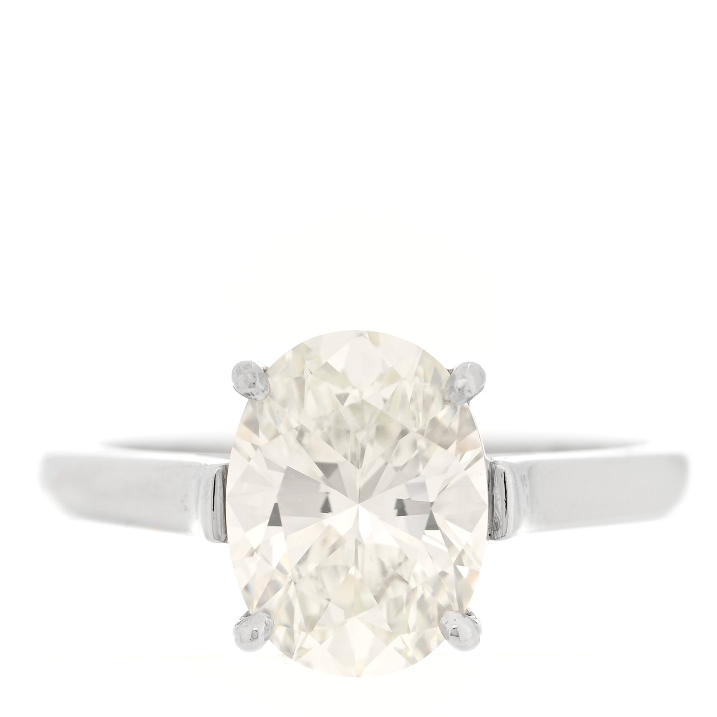 Platinum Diamond 2.26ct Oval Cut Solitaire Engagement Ring 51 5.75