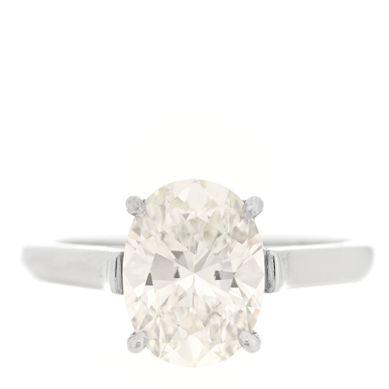 Tiffany Platinum Diamond 2.26ct Oval Cut Solitaire Engagement Ring 51 5.75 1 of 4
