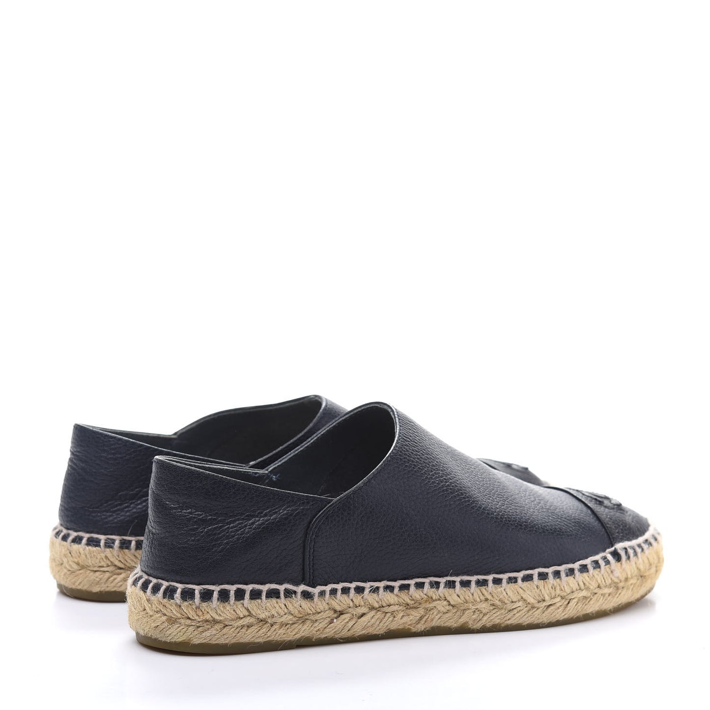 Grained Calfskin CC Espadrilles 36 Black