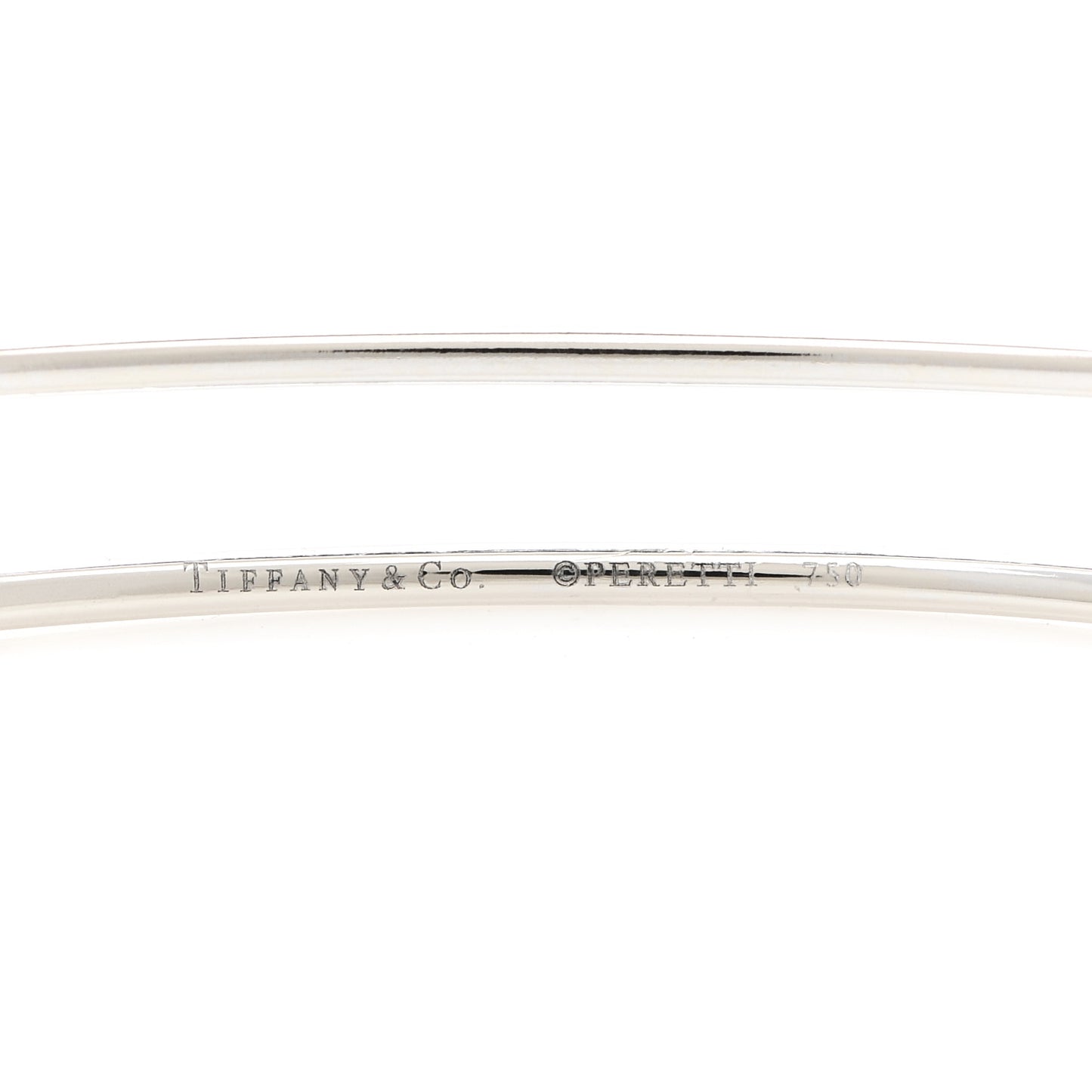 18K White Gold Pink Sapphire Elsa Peretti Sapphire By The Yard Bangle Bracelet