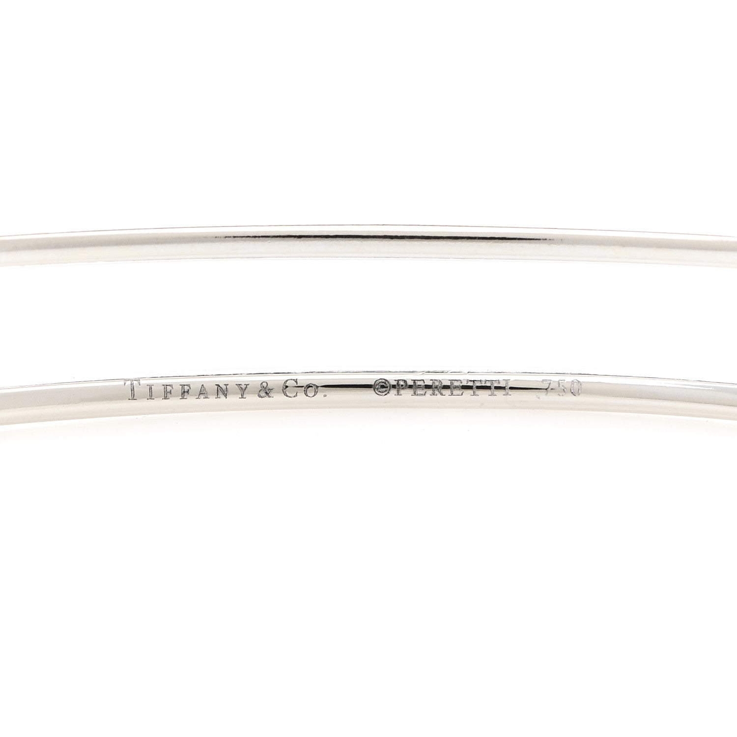 Tiffany 18K White Gold Pink Sapphire Elsa Peretti Sapphire By The Yard Bangle Bracelet 4 of 4
