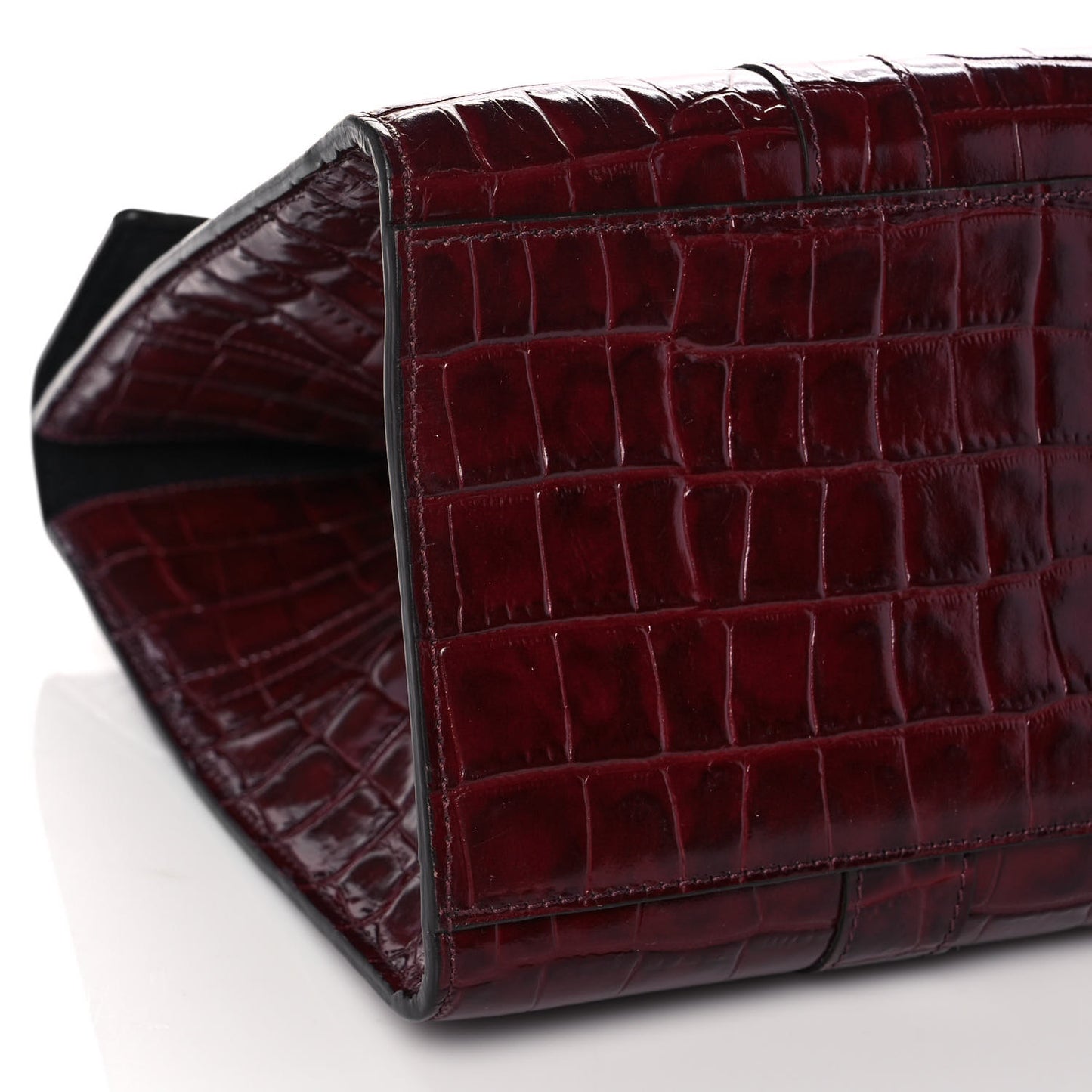 Crocodile Embossed Calfskin Bayswater Oxblood