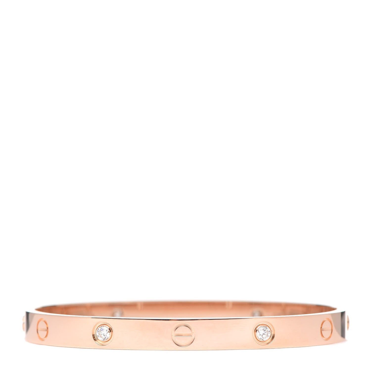 Cartier 18K Pink Gold 4 Diamond LOVE Bracelet 18 3 of 8