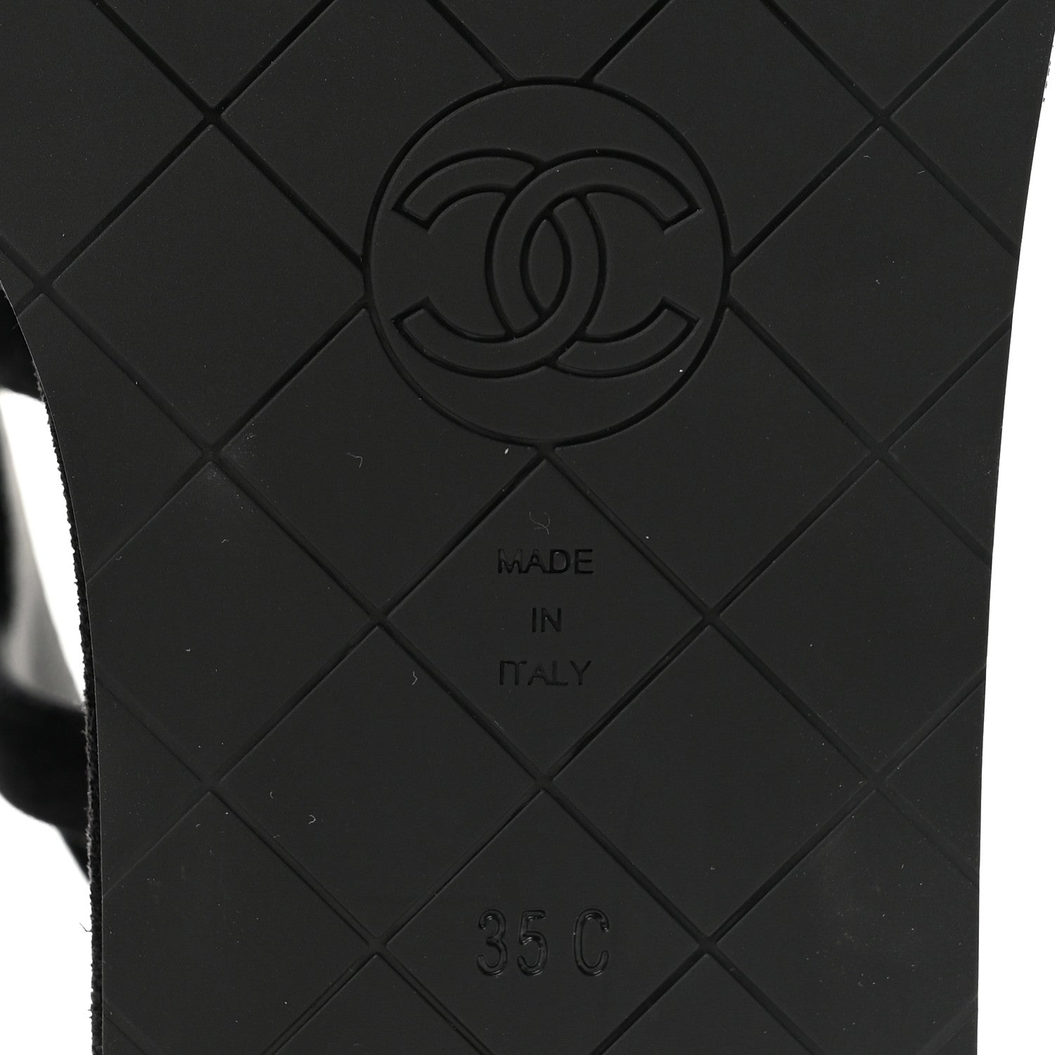 Chanel Suede Calfskin Platform CC Sandals 35 Black 8 of 10