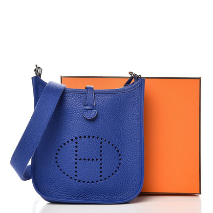 Hermes Taurillon Clemence Evelyne TPM Bleu Electrique 9 of 9
