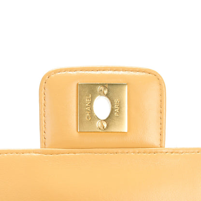 Chanel Lambskin Square Double Stitch Flap Beige 7 of 10