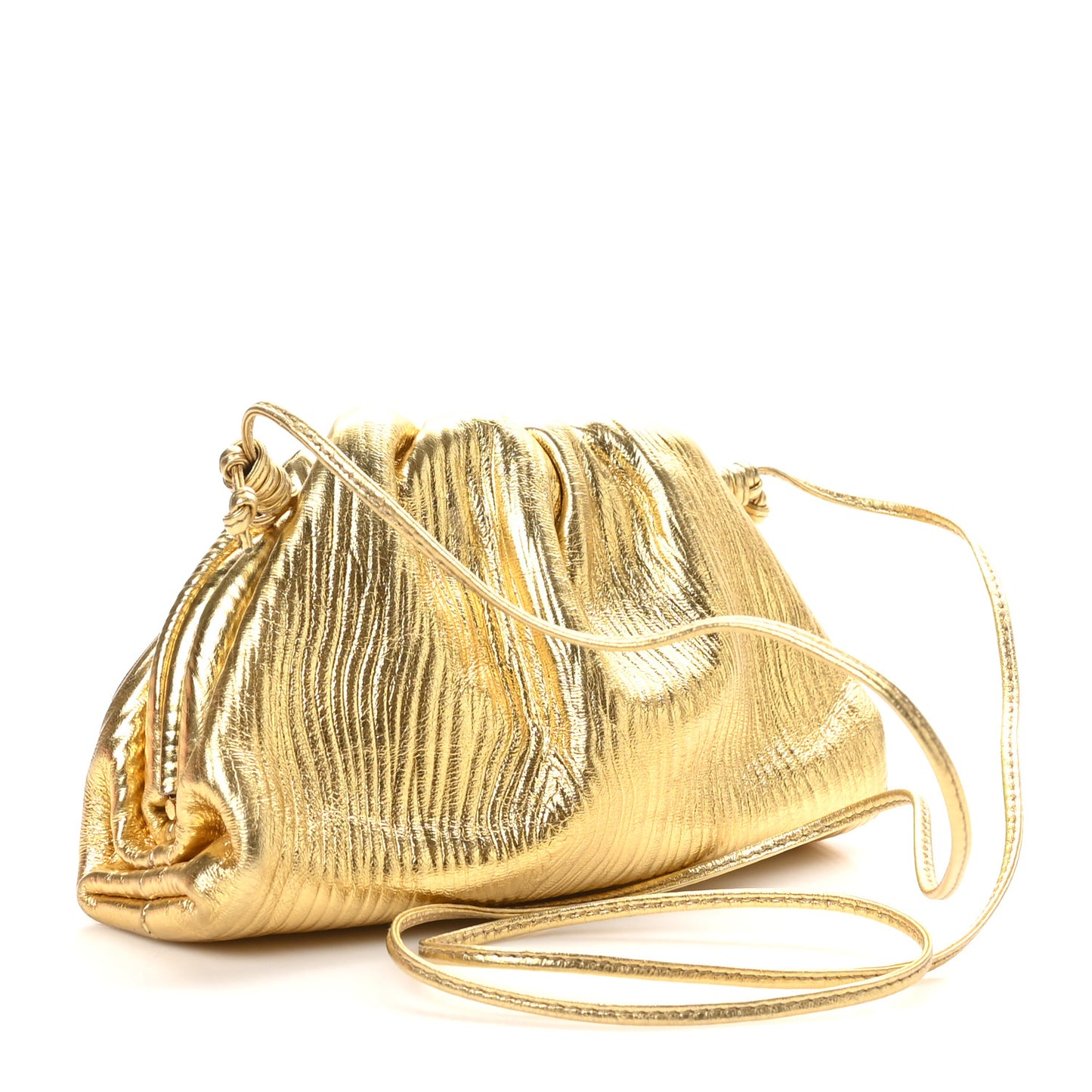 Metallic Bark Calfskin The Mini Pouch Gold