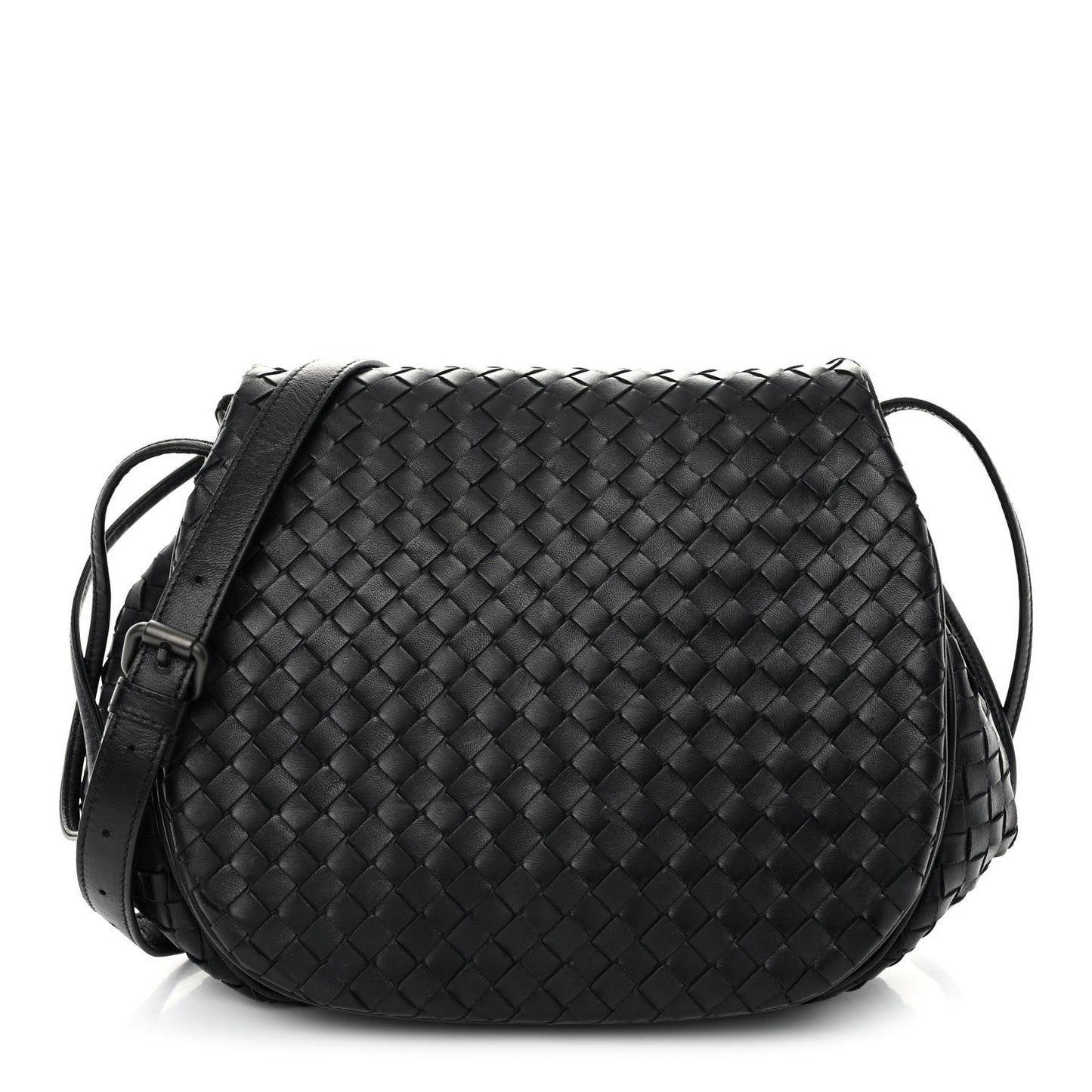 Nappa Intrecciato Messenger Bag Black