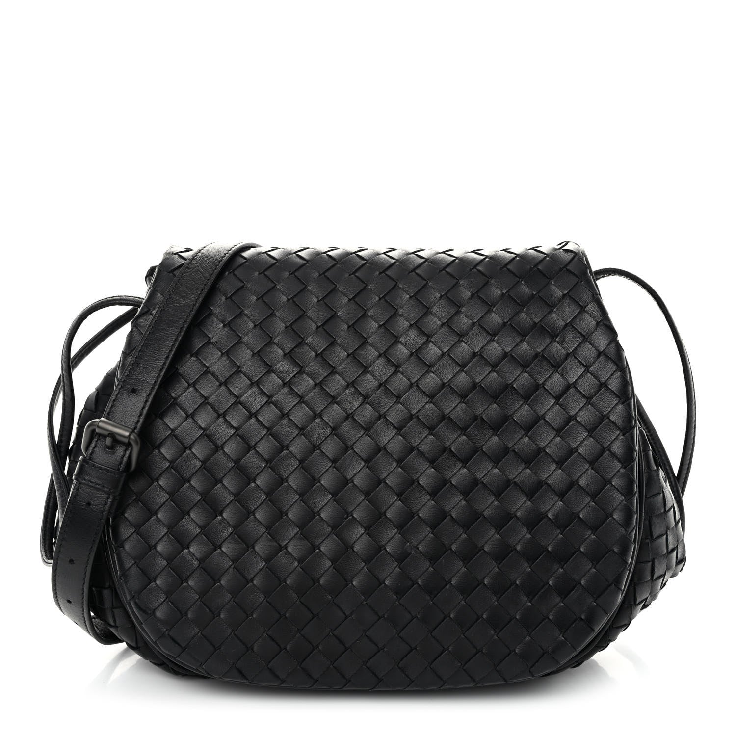 Bottega Veneta Nappa Intrecciato Messenger Bag Black 1 of 10