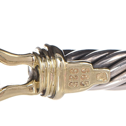 David Yurman Sterling Silver 14K Yellow Gold 5mm Cable Classic Buckle Bracelet 4 of 5