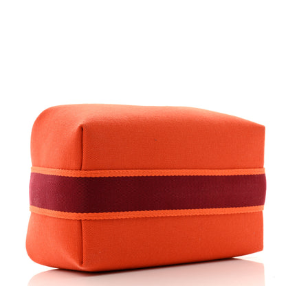 Hermes Canvas Small Bride-A-Brac Pouch Orange Burgundy 4 of 8