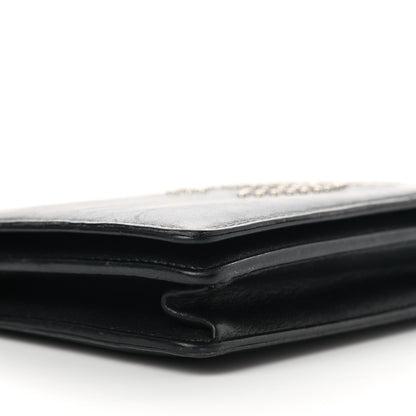 Chanel Lambskin Studded CC Wallet On Chain WOC Black 9 of 13