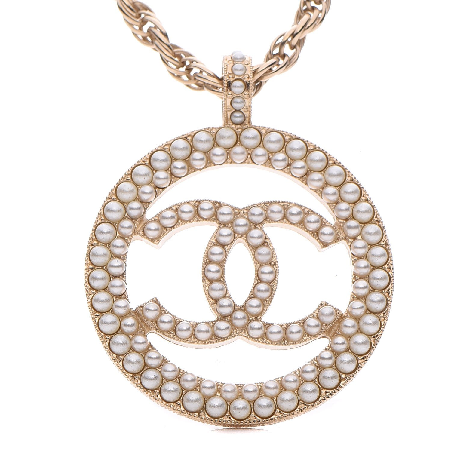 Chanel Pearl CC Chain Necklace Gold 4 of 7
