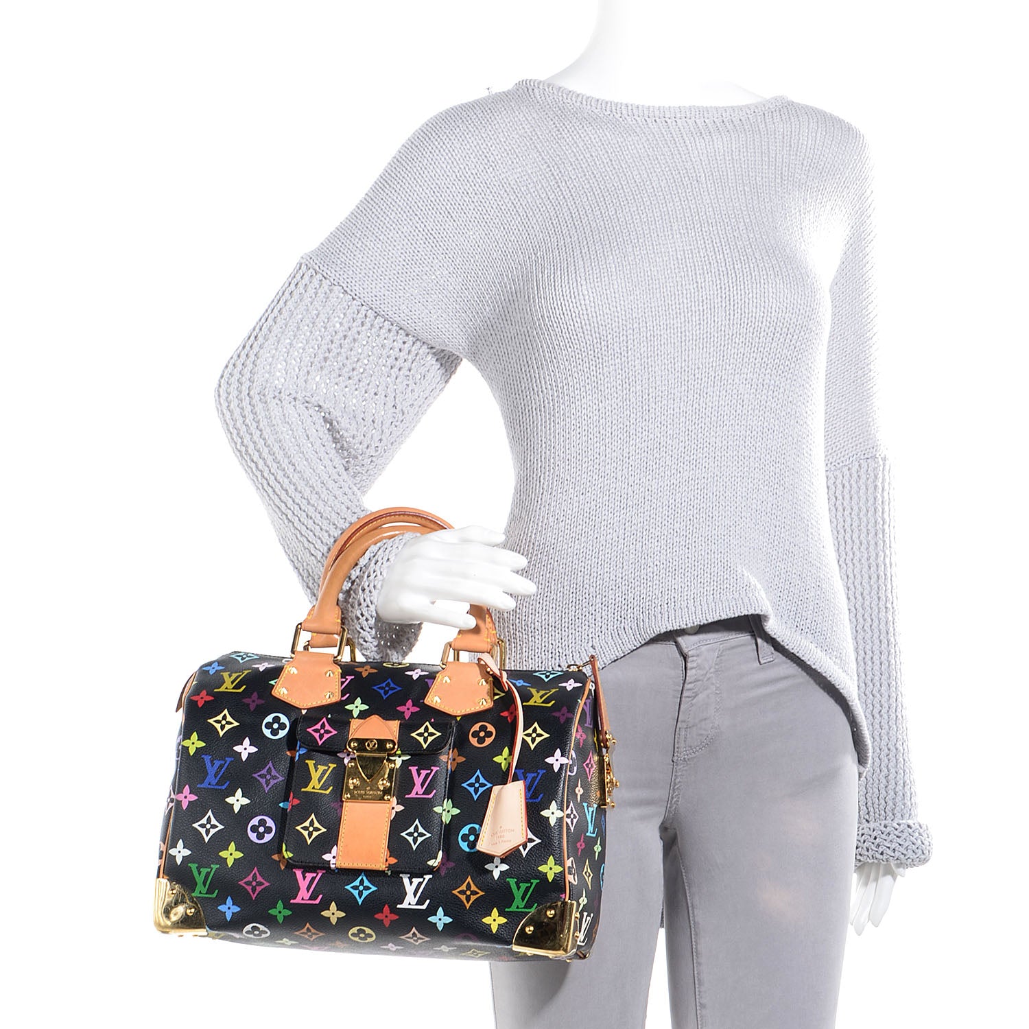 Louis Vuitton Monogram Multicolor Speedy 30 Black 2 of 7