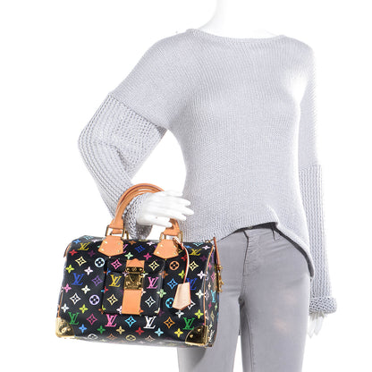 Louis Vuitton Monogram Multicolor Speedy 30 Black 2 of 7