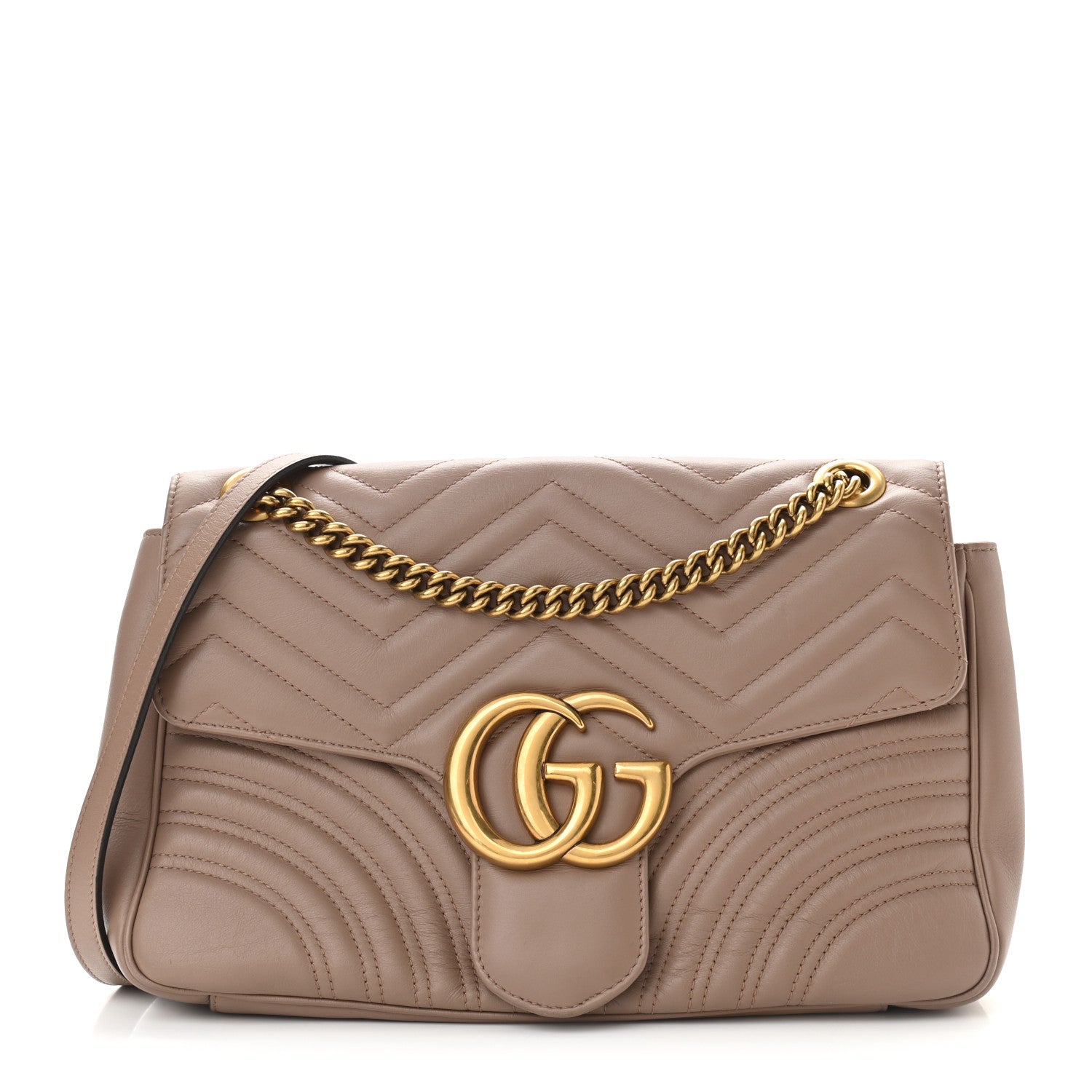 Gucci Calfskin Matelasse Medium GG Marmont Shoulder Bag Porcelain Rose 1 of 13