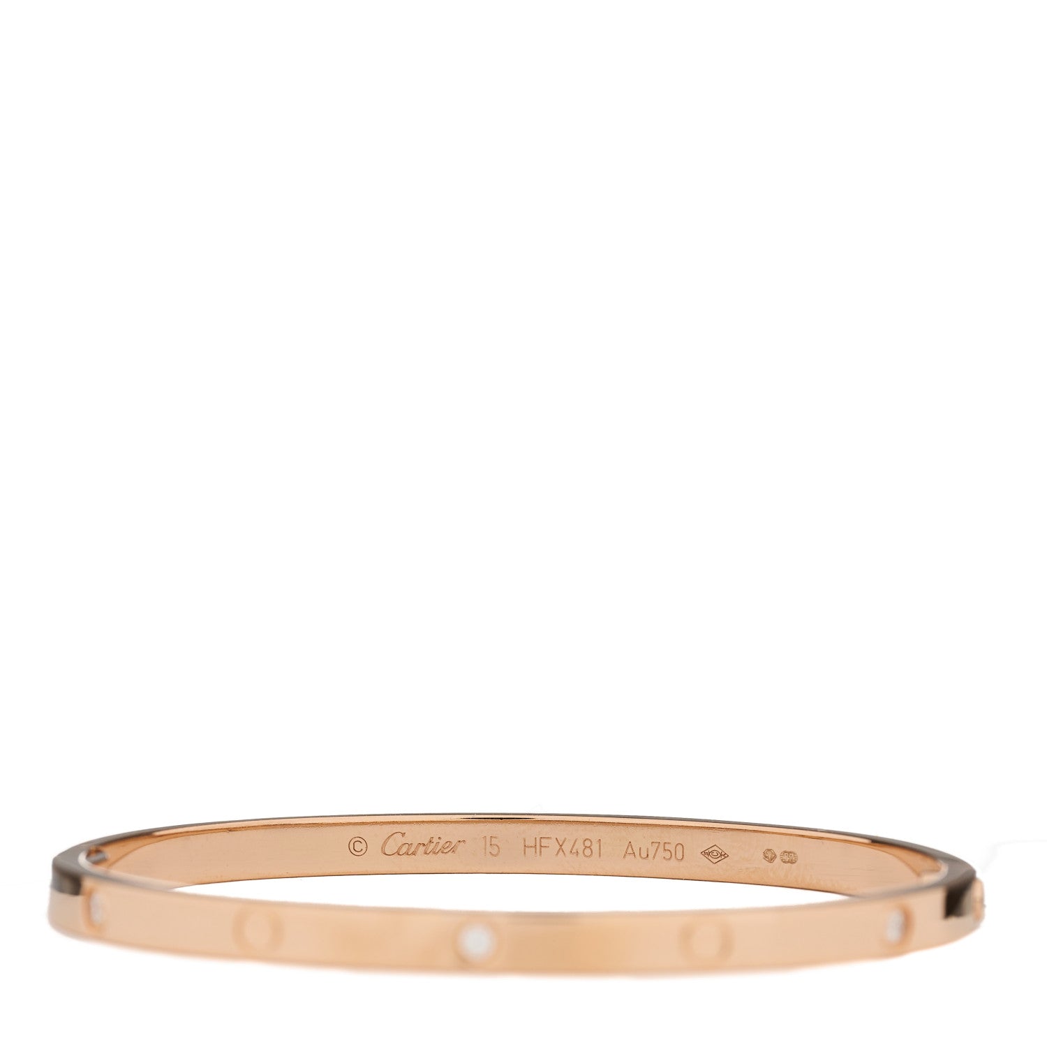 Cartier 18K Pink Gold 6 Diamond Small LOVE Bracelet 15 3 of 5