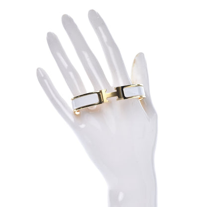 Hermes Enamel Narrow Clic Clac H Bracelet GM White 2 of 7
