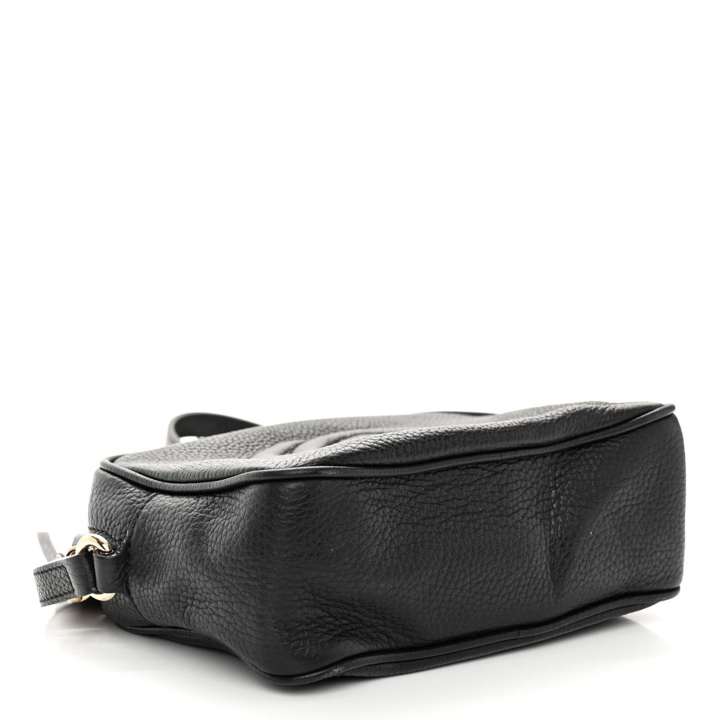 Pebbled Calfskin Small Soho Disco Bag Black