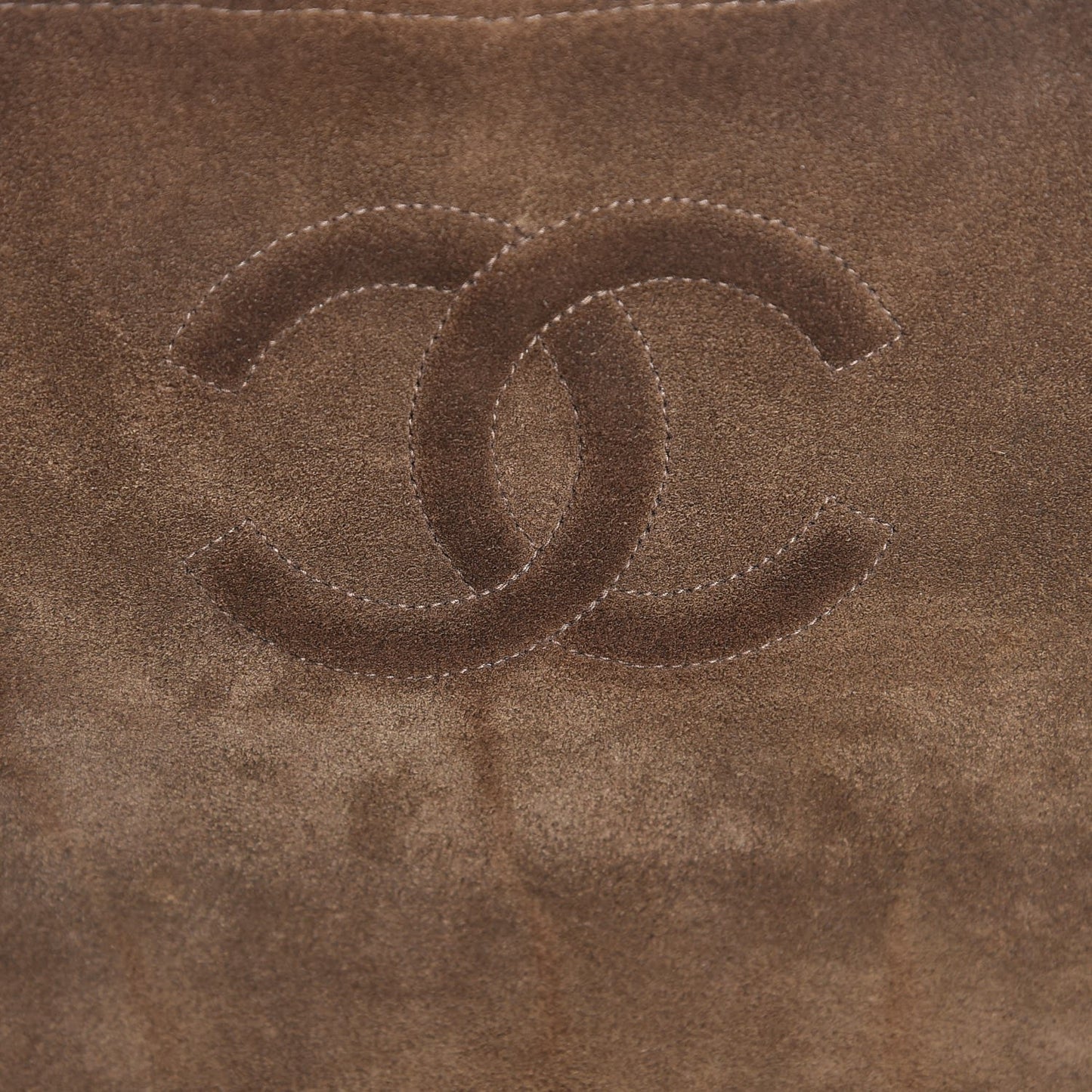 Suede Quilted Jumbo Single Flap Brown
