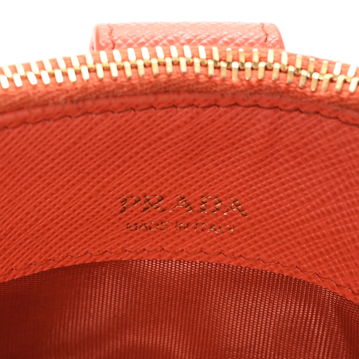 Prada Saffiano Triangle Card Holder Arancio 6 of 6