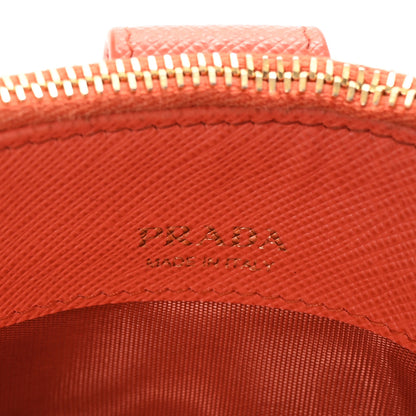 Prada Saffiano Triangle Card Holder Arancio 6 of 6