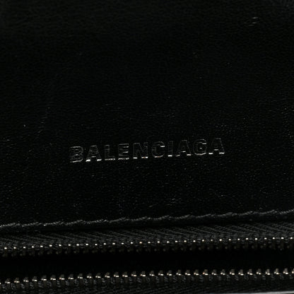 Balenciaga Shiny Calfskin Monochrome Crocodile Embossed Small Hourglass Top Handle Bag Black 6 of 10