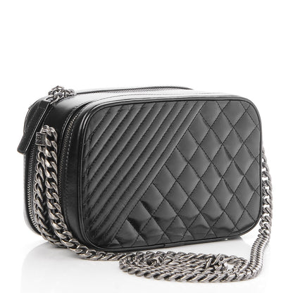 Chanel Glazed Calfskin Small Coco Boy Camera Case Black 3 of 8