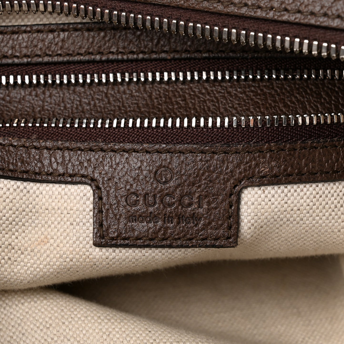 GG Supreme Monogram Textured Calfskin Web Large Attache Shoulder Bag Beige Ebony New Acero