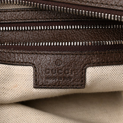Gucci GG Supreme Monogram Textured Calfskin Web Large Attache Shoulder Bag Beige Ebony New Acero 6 of 11