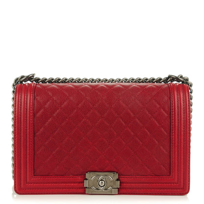 Chanel Caviar Quilted New Medium Boy Flap Dark Red 1 of 8