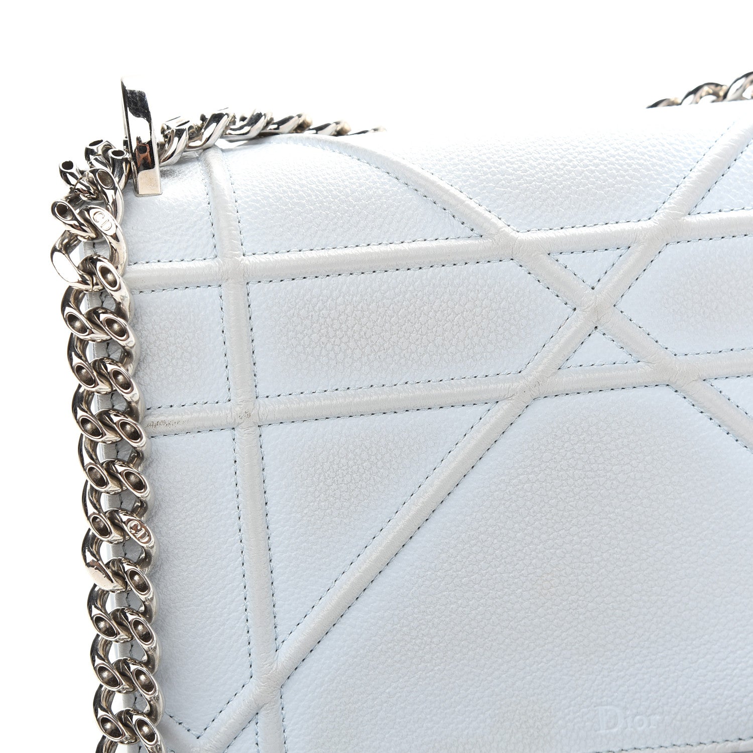 Christian Dior Grained Calfskin Medium Diorama Flap Bag Light blue 12 of 12