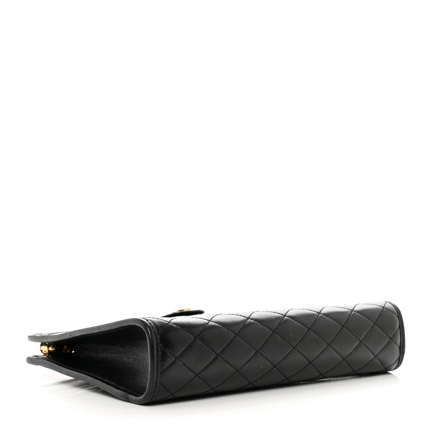 Lambskin Quilted Monogram Baby Victoire Chain Clutch Bag Black