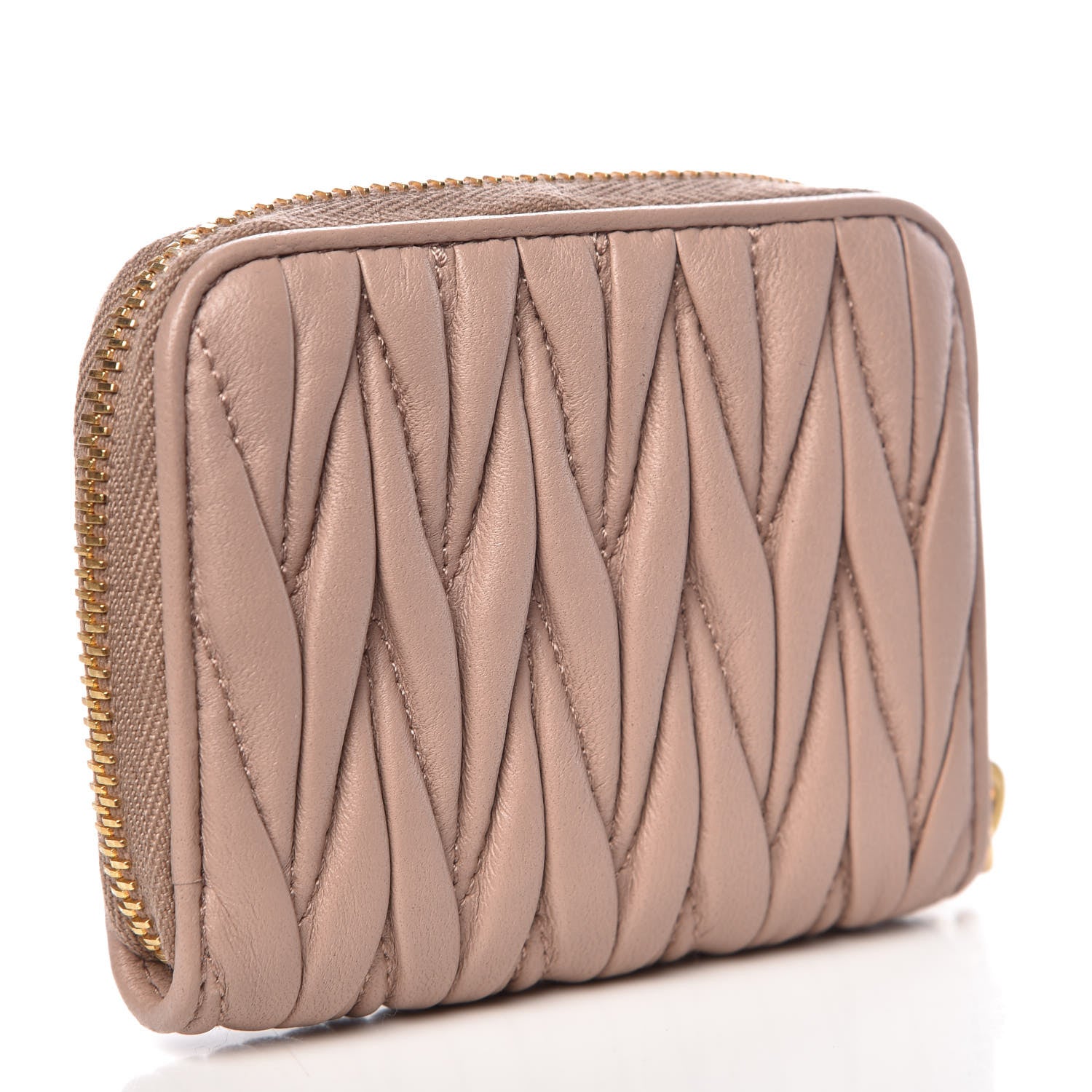 Miu Miu Nappa Matelasse Lux Coin Purse Cammeo 3 of 10