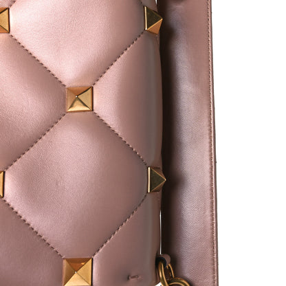 Valentino Garavani Nappa Large Roman Stud Shoulder Bag Rose Cannelle 12 of 14